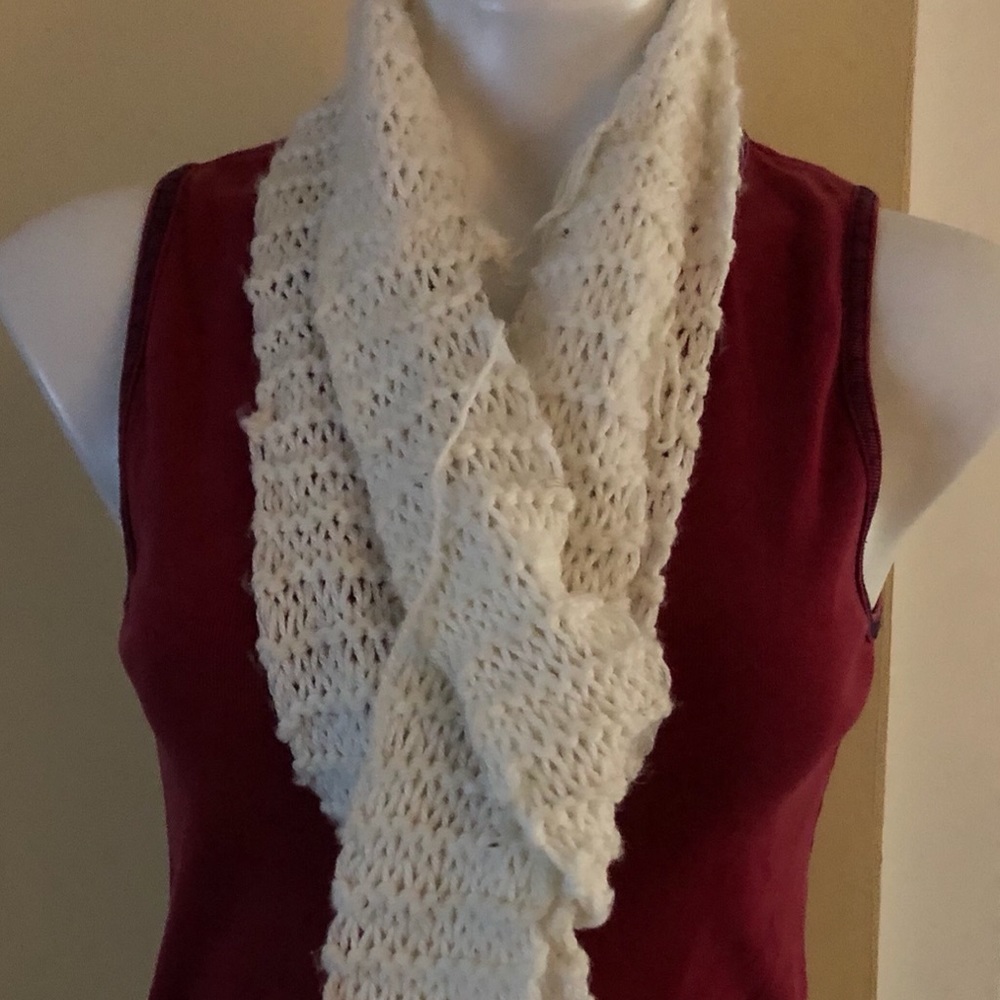 Knitted white scarf